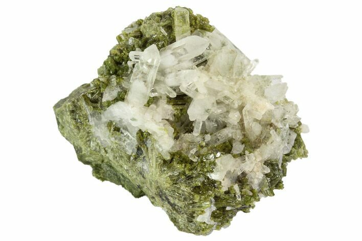 Epidote & Quartz Crystal Cluster - Peru #98953